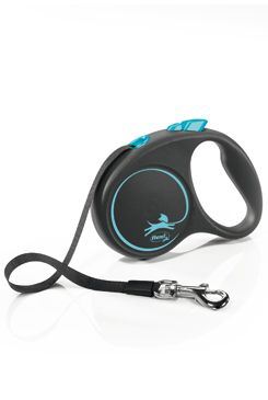 Vodítko FLEXI Black Design S pásek 5m/15kg modrá