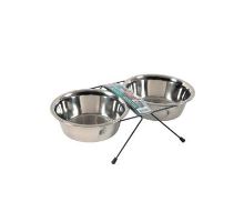 Miska nerez stojan+ 2 misky pes STEEL 0,7l Zolux