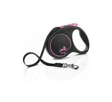 Vodítko FLEXI Black Design M pásek 5m/25kg růžová
