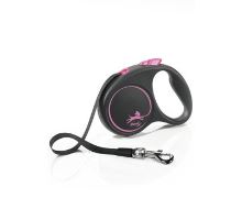 Vodítko FLEXI Black Design S pásek 5m/15kg růžová