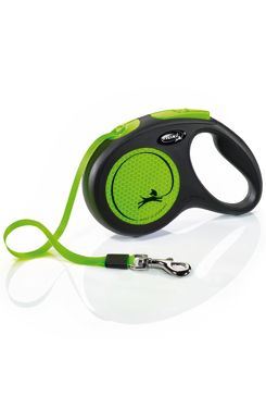 Vodítko FLEXI Neon New M pásek 5m/25kg černá/zelená