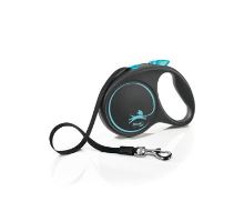 Vodítko FLEXI Black Design L pásek 5m/50kg modrá