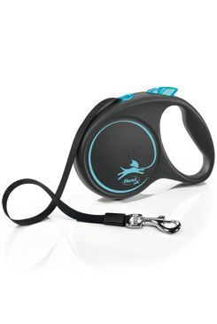 Vodítko FLEXI Black Design L pásek 5m/50kg modrá