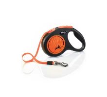 Vodítko FLEXI Neon New M pásek 5m/25kg černá/oranžová