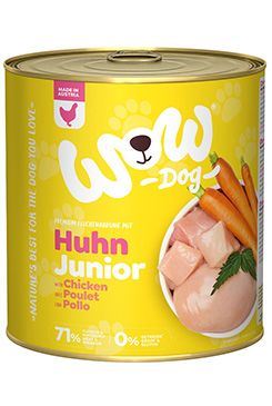 WOW Dog konz. Junior kuřecí s karotkou 800g