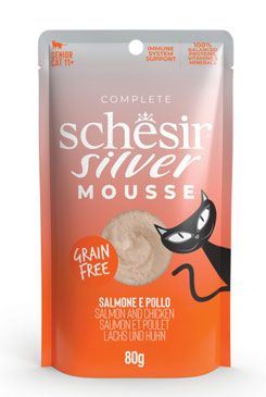 Schesir Cat kapsa Silver Senior losos/kuře pěna 80g