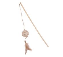 Hračka kočka udice ETHICAT RATTAN míček Zolux