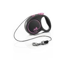 Vodítko FLEXI Black Design XS lanko 3m/8kg růžová