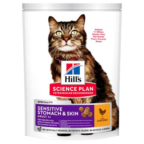 Hills Science Plan Feline Adult Sensitive Stomach & Skin Chicken 1,5kg