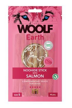 WOOLF Earth poch. NooHide S Sticks with Salmon 90g