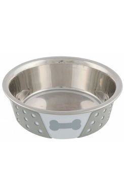 Miska nerez se silikon pláštěm 0,4l 14cm bílá/šedá TR