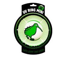Hračka pes GLOW RING MINI plov.a létající z TPR Kiwi
