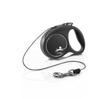 Vodítko FLEXI Black Design XS lanko 3m/8kg stříbrná