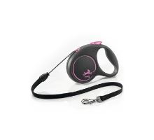 Vodítko FLEXI Black Design M lanko 5m/20kg růžová