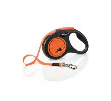Vodítko FLEXI Neon New S pásek 5m/15kg černá/oranžová