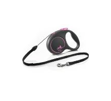 Vodítko FLEXI Black Design S lanko 5m/12kg růžová
