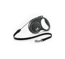 Vodítko FLEXI Black Design M lanko 5m/20kg stříbrná