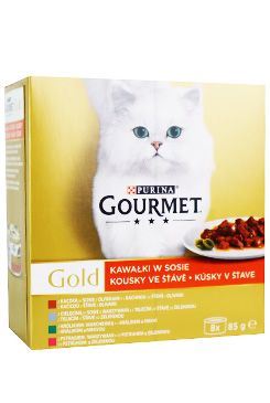 Gourmet Gold konz. kočka kousky ve šť.zelen. pack8x85g
